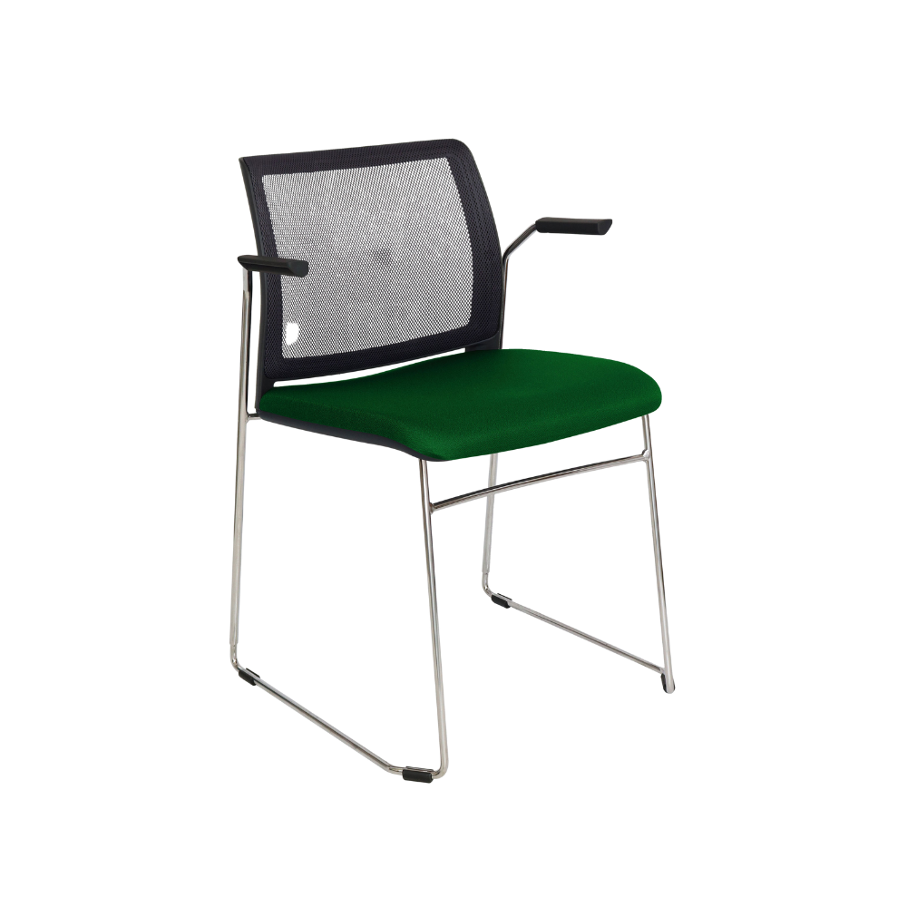 SILLA VISITANTE INTERIOR OFFIHO ALPHA CON BRAZOS OHV-105