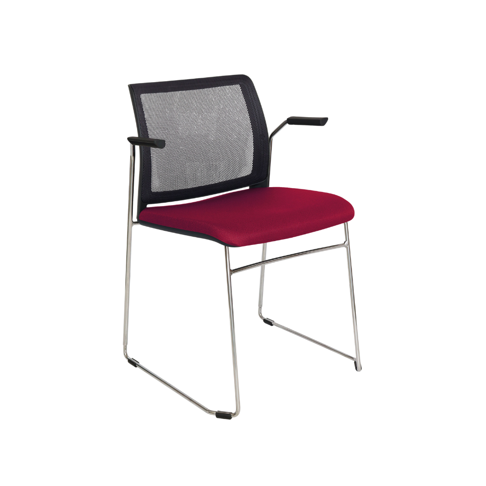 SILLA VISITANTE INTERIOR OFFIHO ALPHA CON BRAZOS OHV-105