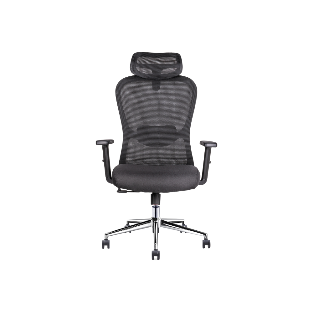 SILLA EJECUTIVA ATHELIER CON CABECERA OHE-905 NEGRO