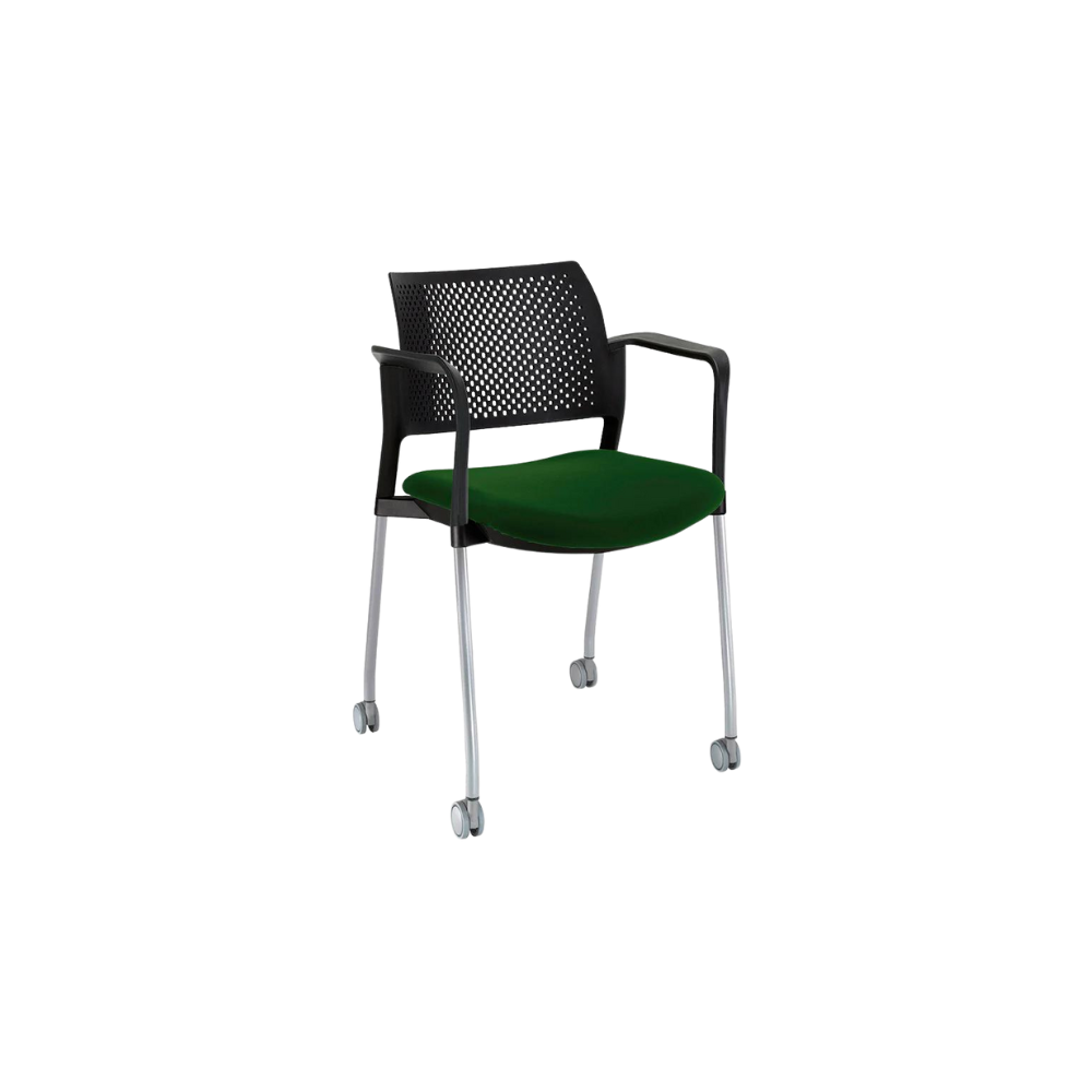 SILLA OFFIHO VISITANTE KYOS SEMITAPIZADA CON DESCANSABRAZOS OHV-349 Y OHV-350