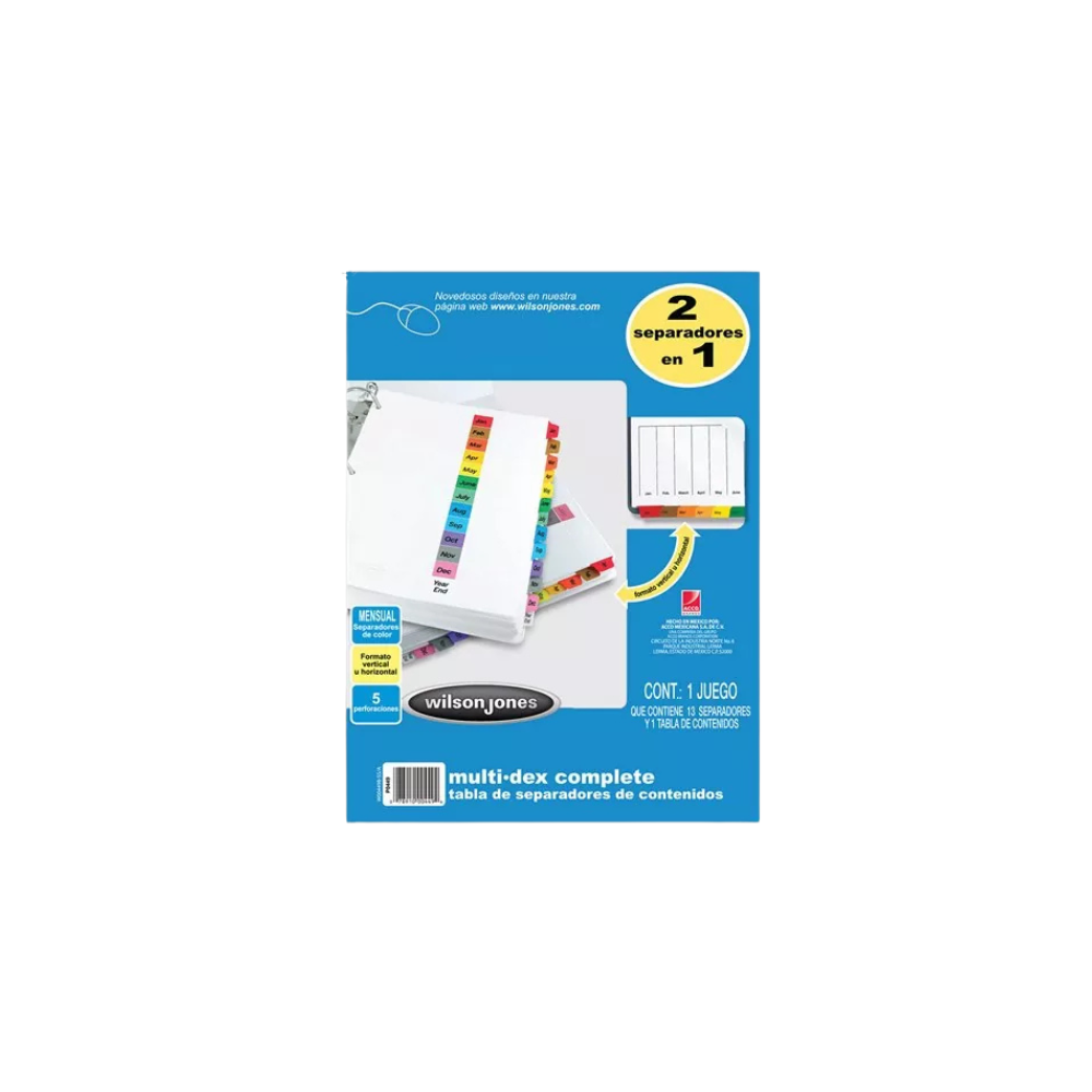 SEPARADOR WILSON JONES CON DIVISIÓN MENSUAL P0449
