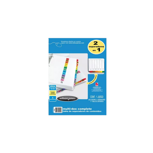 SEPARADOR WILSON JONES CON DIVISIÓN MENSUAL P0449