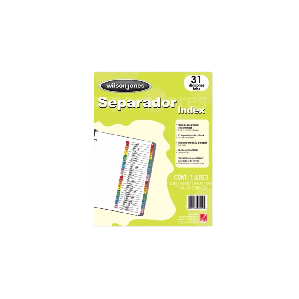 SEPARADOR WILSON JONES P1366 CON 31 DIVISIONES P1366