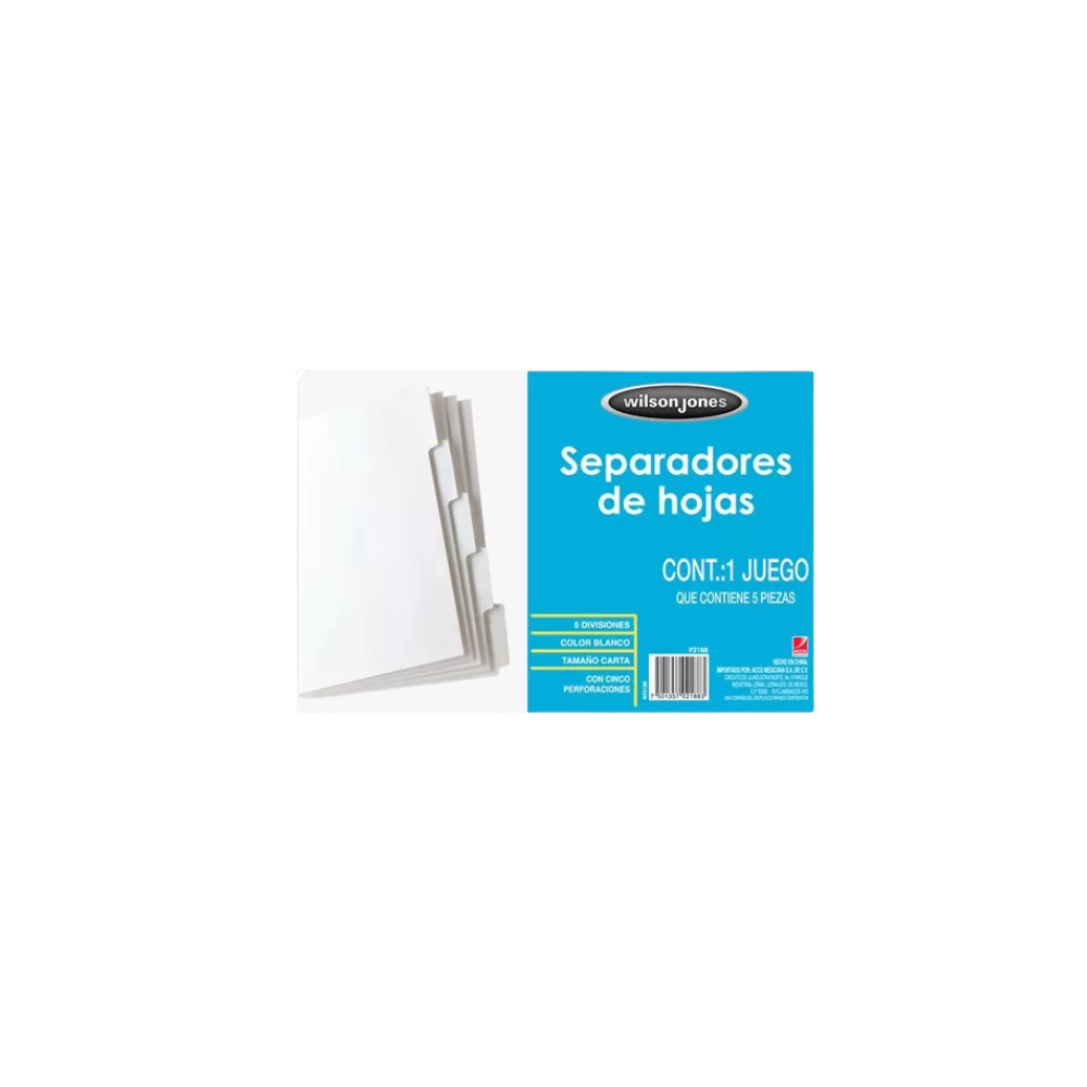 SEPARADOR WILSON JONES CON 5 DIVISIONES P2188