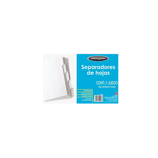SEPARADOR WILSON JONES CON 5 DIVISIONES P2188