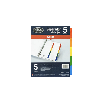 SEPARADOR WILSON JONES CON 5 DIVISIONES P2455