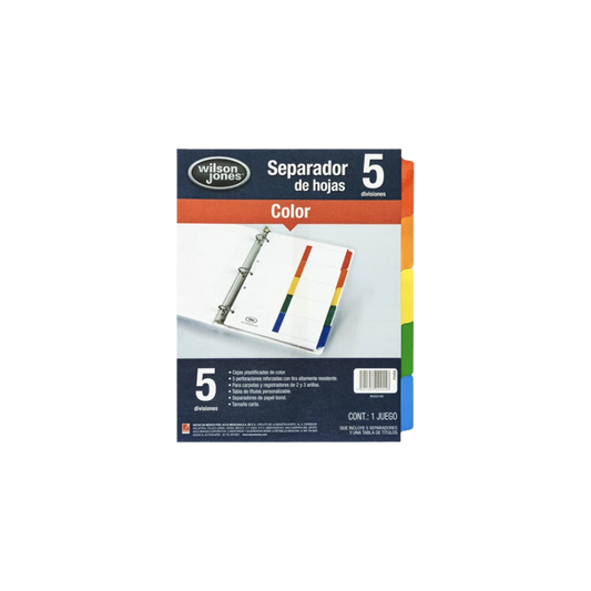 SEPARADOR WILSON JONES CON 5 DIVISIONES P2455