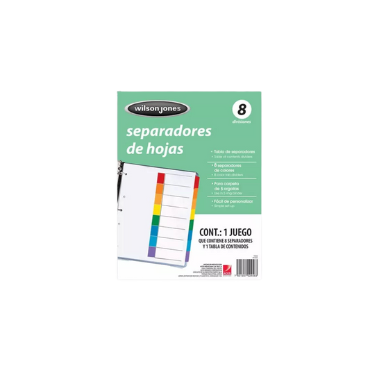 SEPARADOR WILSON JONES CON 8 DIVISIONES P2456