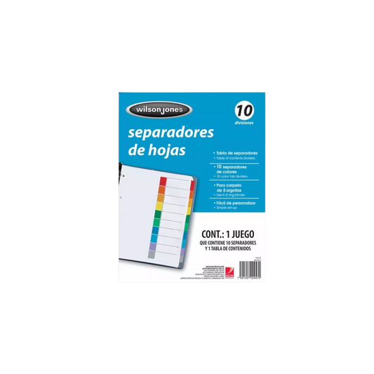SEPARADOR WILSON JONES CON 10 DIVISIONES P2457