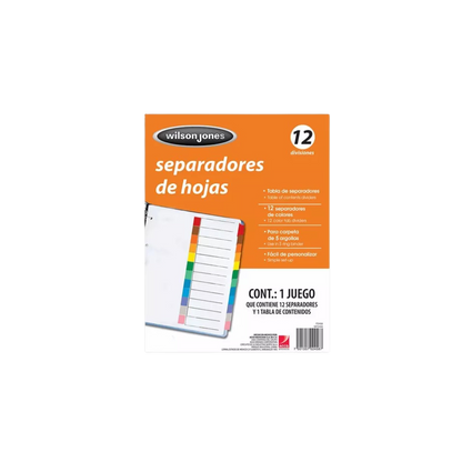 SEPARADOR WILSON JONES CON 12 DIVISIONES P2458