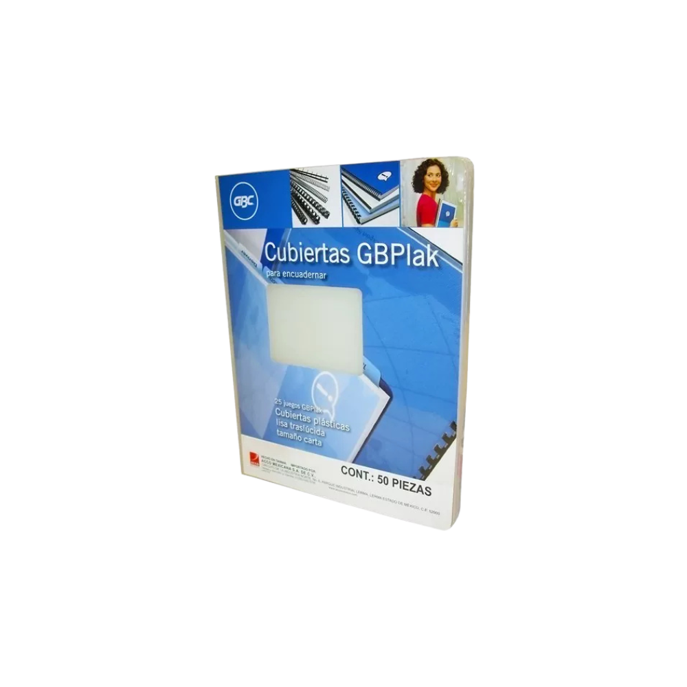 CUBIERTAS GBC GBPLAK TAMAÑO CARTA 1 PAQUETE CON 50 PIEZAS P3558