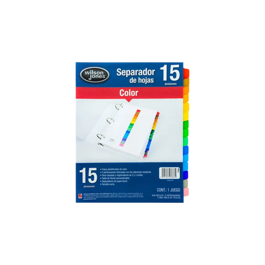 SEPARADOR WILSON JONES P3683 CON 15 DIVISIONES P3686