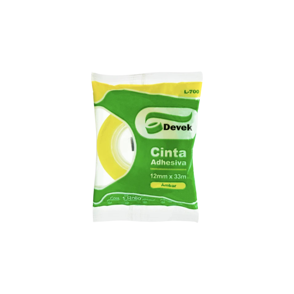 CINTA ADHESIVA CORTE FÁCIL DEVEK 700 TRANSPARENTE DE 24 MM X 65 M 1 PZA