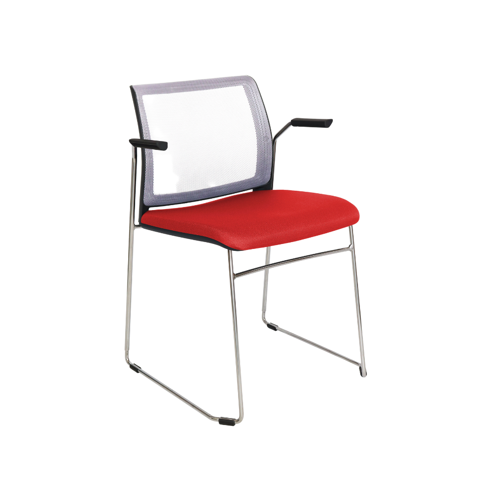 SILLA VISITANTE INTERIOR OFFIHO ALPHA CON BRAZOS OHV-105