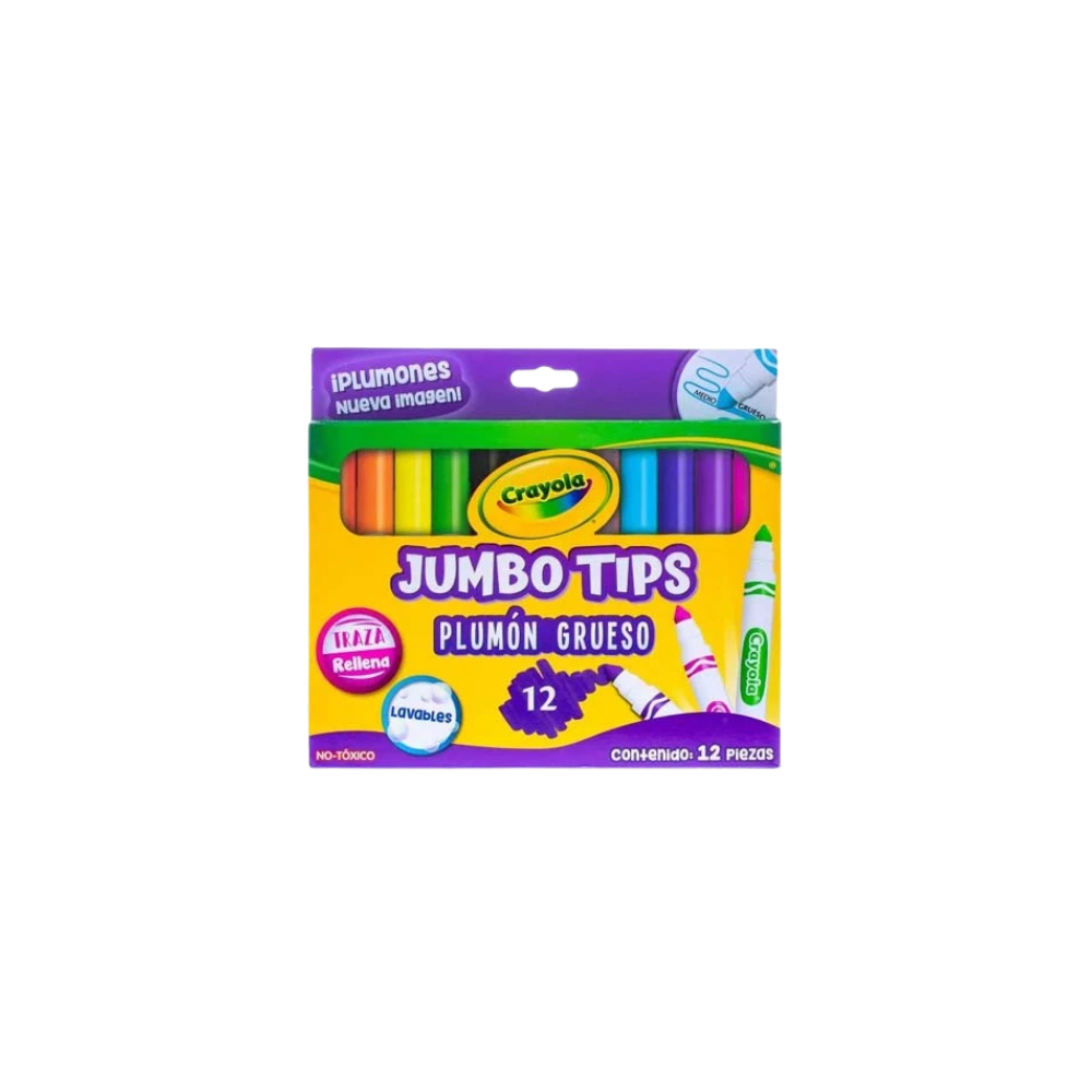 PLUMONES CRAYOLA DE COLORES SURTIDOS 1 PAQUETE CON 12 PIEZAS 580808
