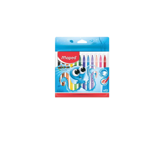 PLUMÓN OCEAN MAPED COLORES BRILLANTES 1 BOLSA ZIP CON 12 PIEZAS 845912