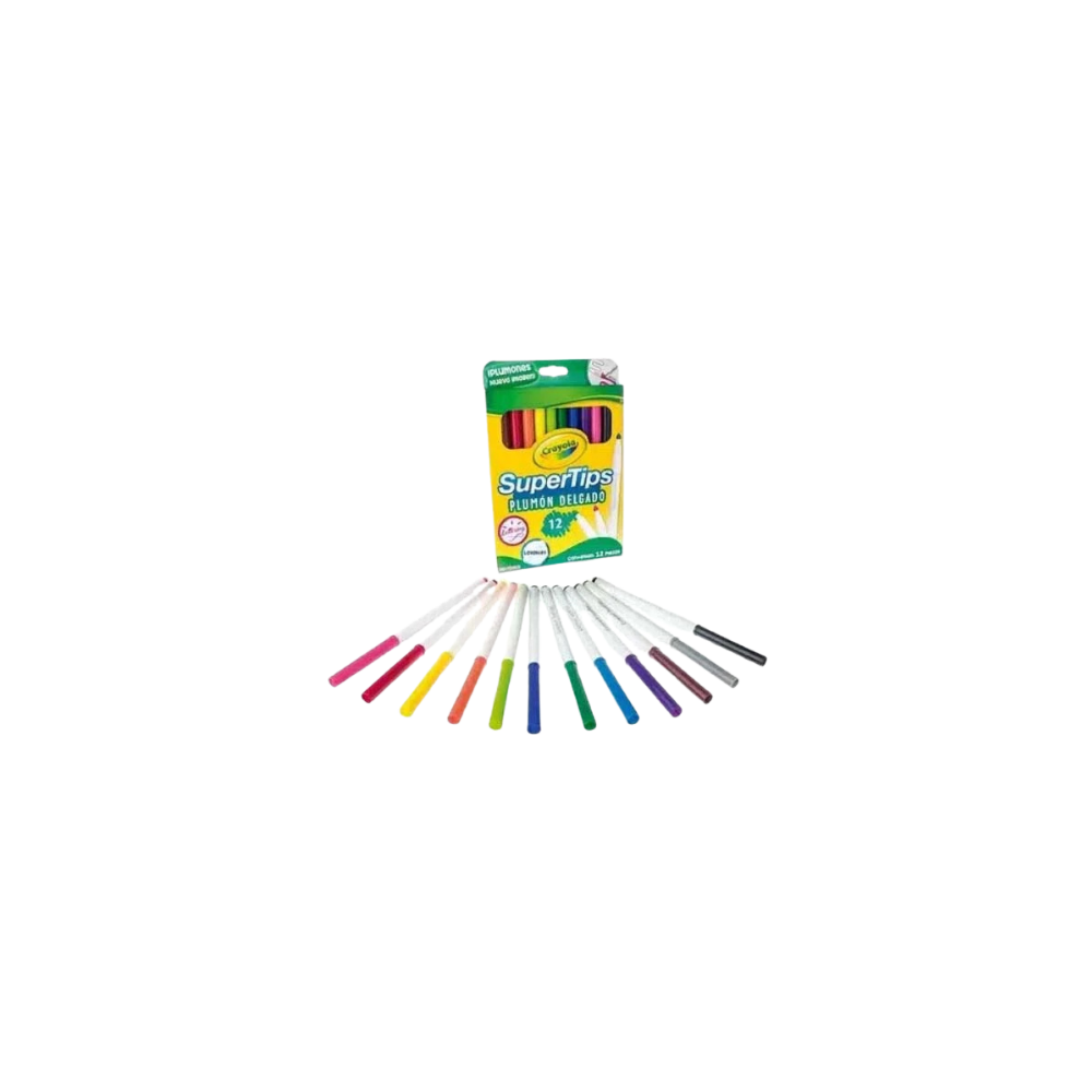 PLUMÓN CRAYOLA PLUMÓN DELGADO LAVABLE TIPO DE PUNTA FINA 12 PIEZAS 580912