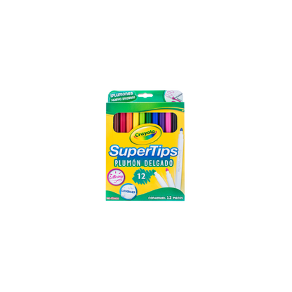 PLUMÓN CRAYOLA PLUMÓN DELGADO LAVABLE TIPO DE PUNTA FINA 12 PIEZAS 580912