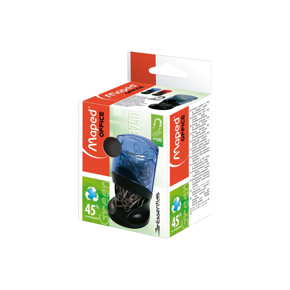 PORTACLIP DESPACHADOR MAPED DE PLÁSTICO CON IMÁN COLOR NEGRO 1 PIEZA