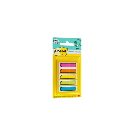 NOTA ADHESIVA BANDERITAS COLOR NEÓN POST IT 100 HOJAS 0.47 X 1.7 MM 70005247971