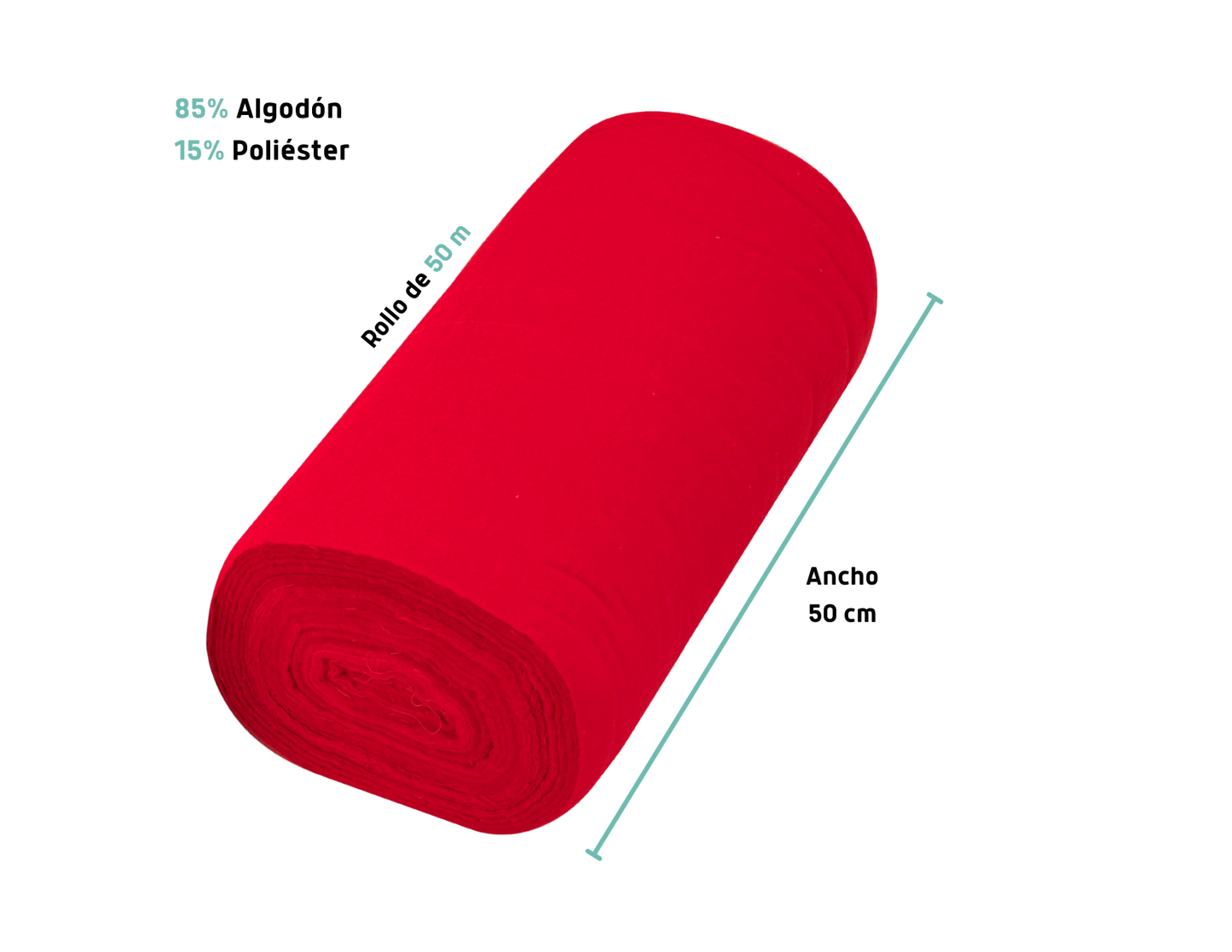 FRANELAS EN ROLLO DE ALGODON, 50 M X 50 CM, KLINTEK MODELO: 57003 57004 57002 CLAVE: FRA-50G FRA50-B FRA-50R