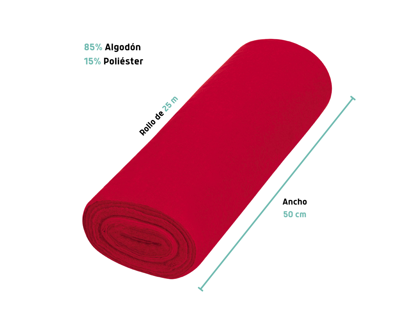 FRANELAS EN ROLLO DE ALGODON, 25 M X 50 CM, KLINTEK MODELO: 56021 56023 56022 CLAVE: FRA-25G FRA-25B FRA-25R