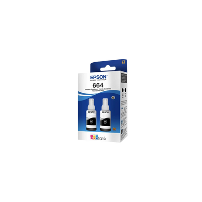 PAQUETE DE 2 TINTAS EPSON T664 COLOR NEGRO T664120-2P