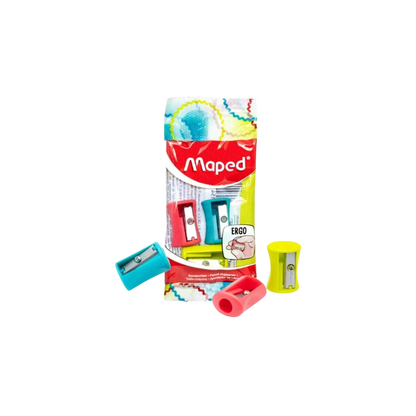 SACAPUNTAS PLASTICO MAPED MANUAL BLISTER 3 PIEZAS 006303ZM