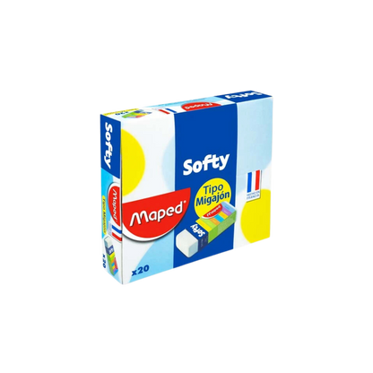 GOMA BLANCA MAPED SOFTY CAJA CON 20 PIEZAS 3154145117905