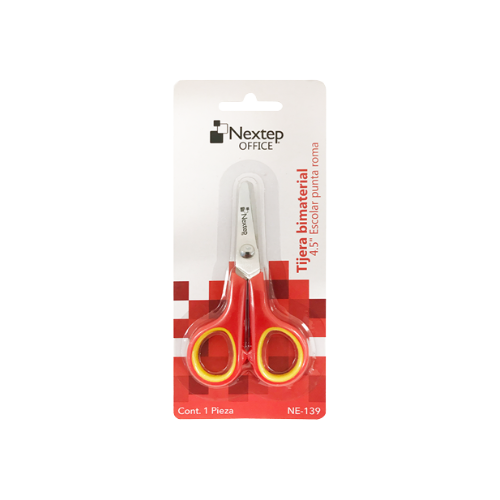 TIJERA NEXTEP BIMATERIAL 4.5" ESCOLAR PUNTA ROMA NE-139