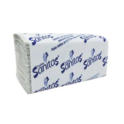 TOALLA INTERDOBLADA BLANCO SANITAS 100 HOJAS DOBLES, 21 X 24 CM 20 PAQUETES KIMBERLY-CLARK CÓDIGO: 92231
